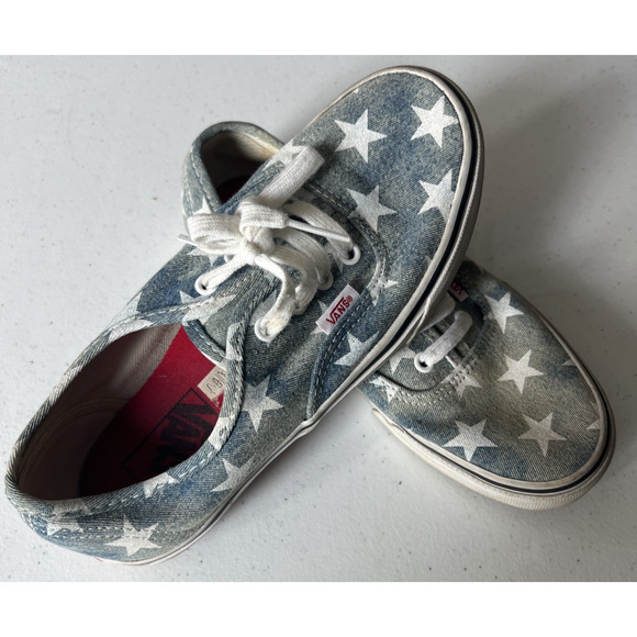 Vans Shoes - VANS Patriotic USA Denim Acid Wash w/ Stars Sneakers Womens 7.5 Mens 6